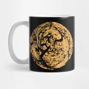 Orange Moon Vortex Abstract Art Mug